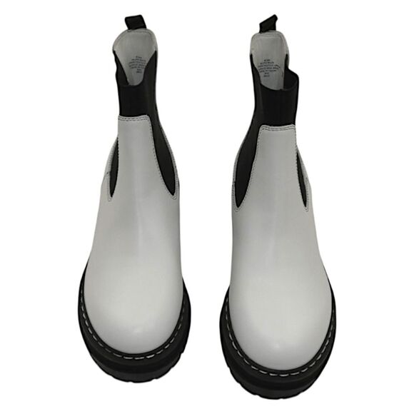 NWOB Marc Fisher ML Patrick White Chelsea Boots Chunky Lug Sole Women’s 6.5 - Picture 3 of 8